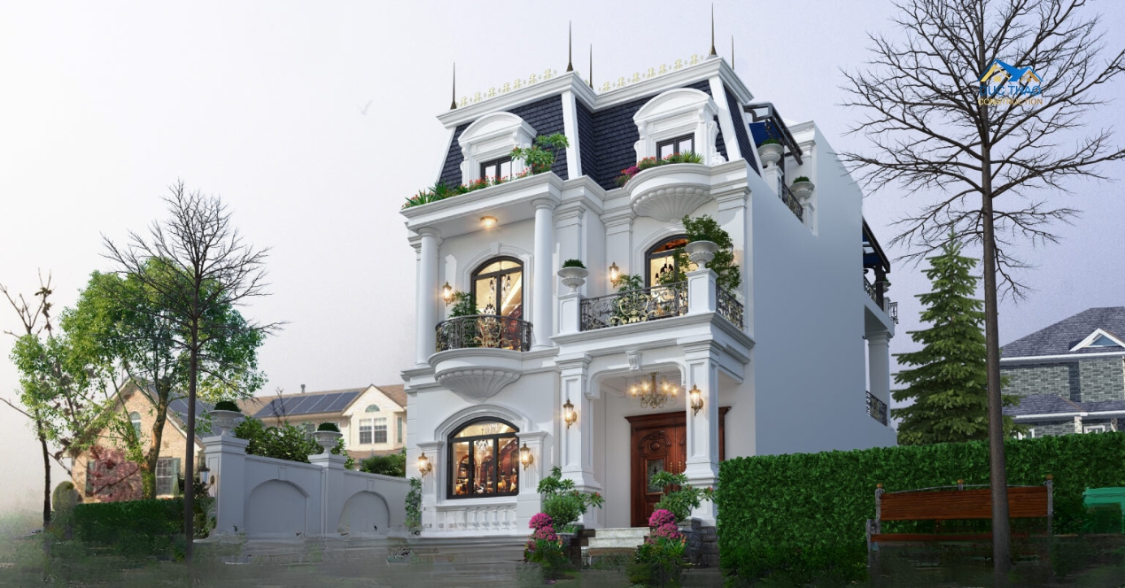 Mẫu Biệt Thự Tân Cổ Điển 2 Tầng Sang Trọng 4 Phòng Ngủ 